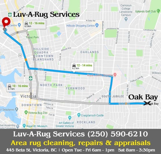area rug cleaning Oak Bay BC by Luv-A-Rug