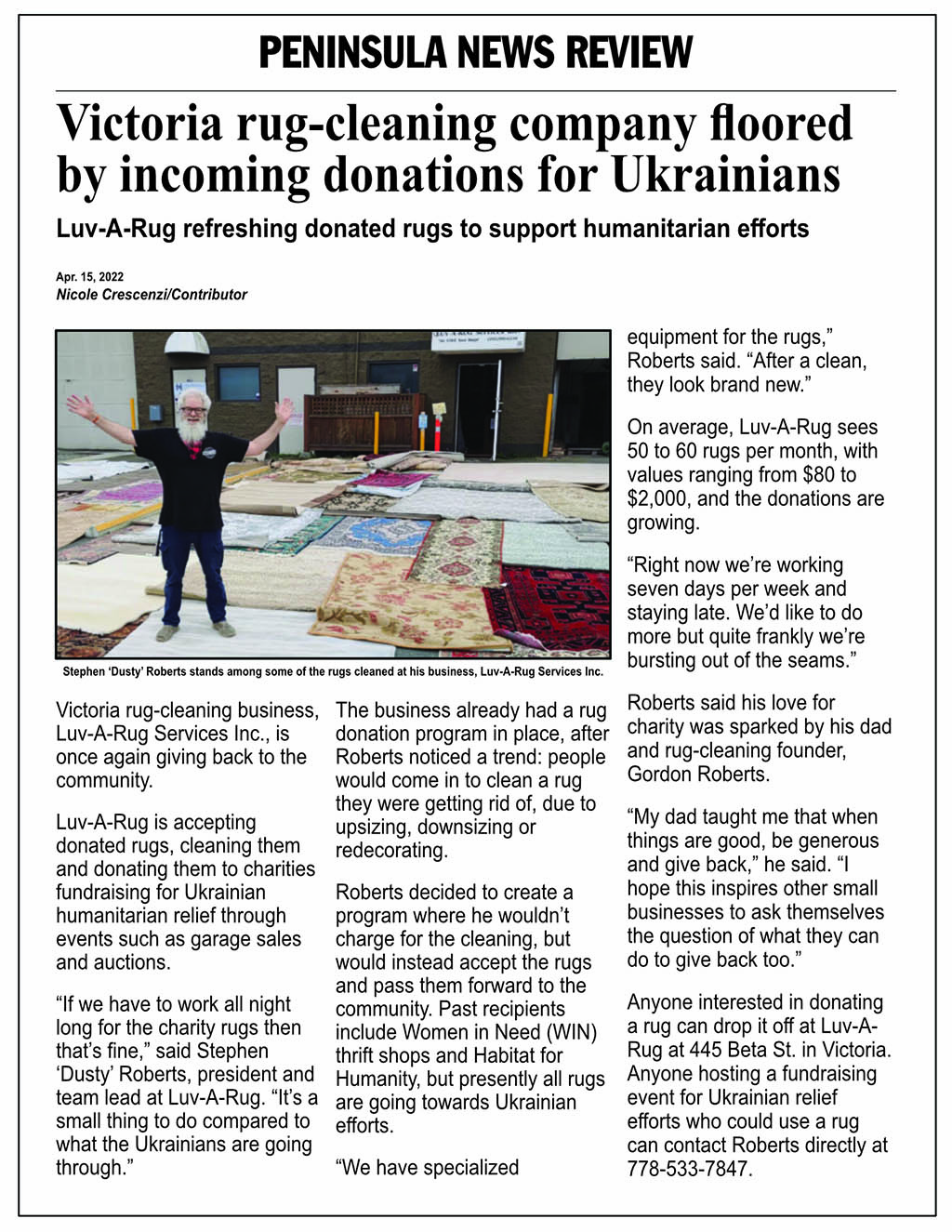 Donate Your Unwanted Rugs To LuvARug Services